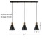 Jonathan Y Apollo 33.5" 3-Light Mid-Century Modern Iron Adjustable Linear LED Pendant, Black/Brass Gold JYL6134A - alternate 3