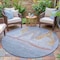 Homeroots 8' Blue And Gold Round Nautical Washable Indoor Outdoor Area Rug 631031 - alternate 3