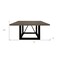 Homeroots 72" Dark Brown and Black Solid Wood And Iron Frame Base Square Dining Table 544741 - alternate 4