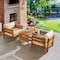 Alaterre Furniture Barton Outdoor Eucalyptus Wood Slotted Coffee Table, Brown 80-OUTD-WD-SMCT - alternate 4