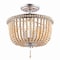 Jonathan Y Allie 14" 3-Light Bohemian Farmhouse Wood Bead/Iron LED Semi Flush Mount, Antique Silver/Light Taupe JYL9020B - alternate 1