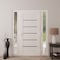 Vdomdoors Front Exterior Prehung Metal-Plastic Door, Manux 8415 White Silk, 2 Side Sidelite Transoms, Office MANUX8415EXD-WS-W14+36+14xH80-LH - alternate 2