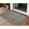 Homeroots 3' X 5' Taupe and Beige Damask Washable Non Skid Indoor Outdoor Area Rug  563892 - alternate 1
