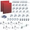 Triton Products 46 pc LocHook Assortment W/ (2) 24" W x 24" H Red 18-Gauge Steel Square Hole Pegboards LB1-RKit - alternate 1