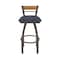 Holland Bar Stool Co Revelle 25in Swivel Counter Stool with Bronze Finish, Medium Back and Graph Anchor Seat 881 - alternate 4