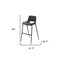 Homeroots Set of Two 30" Black Faux Leather And Steel Low Back Bar Height Bar Chairs 555667 - alternate 2