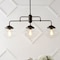 Jonathan Y Avery 37.5" 3-Light Industrial Farmhouse Rustic Iron/Glass Linear LED Pendant, Oil Rubbed Bronze/Clea JYL7588A - alternate 3