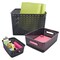 Advantus Plastic Weave Storage Bins, Assorted Sizes, Black, 3PK 40329 - alternate 1