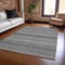 Homeroots 5' X 8' Gray And Silver Striped Washable Indoor Outdoor Area Rug 610595 - alternate 3