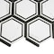 Apollo Tile Aureole 8.66 in. x 9.84 in. Matte White and Black Porcelain Hexagon Wall and Floor Tile (8.07 sq ft/case) - 18 Sheets APLENC88DAYA - alternate 4