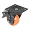 Vestil Polyurethane Swivel With Total Brake Caster 4 In. Diameter x 2 In. Width 551 lb Orange/Silver CST-E6-4X2PUP-SWTB - alternate 3