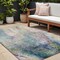 Homeroots 8' X 10' Beige Blue and Gray Abstract Washable Non Skid Indoor Outdoor Area Rug 559565 - alternate 1