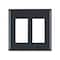 Pass & Seymour TradeMaster TP Wallplate, 4.687 in L, 4-3/4 in W, 2 -Gang, Nylon, Black, Matte TP262BKCC12 - alternate 2