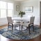 Homeroots 8' Navy Blue Gray And Ivory Round Abstract Washable Indoor Outdoor Area Rug 597988 - alternate 3