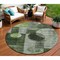 Homeroots 8' Fern Green And Gray Round Geometric Washable Indoor Outdoor Area Rug 604320 - alternate 1