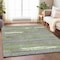Homeroots 10' X 14' Olive Green Ivory And Blue Striped Washable Indoor Outdoor Area Rug 616675 - alternate 2