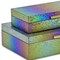 Homeroots Set of Two Rainbow And Gold Faux Shagreen Nesting Storage Boxes With Lids, 2PK 712932 - alternate 3