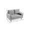 Homeroots 57" Gray And Dark Brown Velvet Loveseat and Toss Pillows 543711 - alternate 3