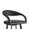 Homeroots 26" Black Faux Leather and Iron Low Back Counter Height Swivel Bar Chair 569182 - alternate 3