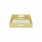 Homeroots 16in Gold Rectangular Wood Handmade Tray With Handles 483290 - alternate 3