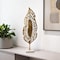 Homeroots 28" Gold And White Aluminum And Marble Leaf Tabletop Sculpture 628149 - alternate 3