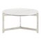 Homeroots 30" White and Silver Genuine Marble and Aluminum Round Cross Legs Coffee Table 565084 - alternate 2