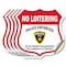 Signmission Bilingual No Loitering Shield Sign Polic, 6 inch X 6 inch, Vinyl Decal, 5PK SHI-D-5PACK-6-365 - alternate 1