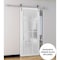 Sartodoors Sturdy Barn Door 12 lites Frosted Glass, Felicia 3312 White Silk, 6.6FT Rail Hangers Heavy Hardwar FELICIA3312BD-S-WS-42 - alternate 3