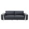 Homeroots 90" Gray Italian Leather Sofa With Silver Legs 491052 - alternate 1