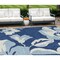 Homeroots 9' X 12' Navy Blue Denim Blue And Ivory Floral Washable Indoor Outdoor Area Rug 589558 - alternate 1