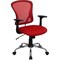 Flash Furniture Task Chair, 18" to 22", Fixed Arms, Red H-8369F-RED-GG - alternate 1