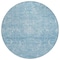 Homeroots 8' Sky Blue And Ivory Round Damask Washable Indoor Outdoor Area Rug 603361 - alternate 4