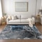 Homeroots 3' X 5' Ivory Blue and Gray Abstract Washable Non Skid Indoor Outdoor Area Rug 559427 - alternate 5