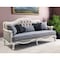 Homeroots 88" Cream Linen Damask Sofa And Toss Pillows With White Legs 491311 - alternate 2