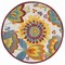 Homeroots 5' Ivory Blue Orange Red And Yellow Round Floral Indoor Outdoor Area Rug 546843 - alternate 4
