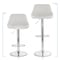 Elama 2 Pc Diamond Stitched Faux Leather Bar Stool in White with Chrome Base  and Adjustable Height ELM-704C-WHT - alternate 4