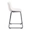 Homeroots Set of Two 24" Ivory And Black Shearling And Steel Counter Height Bar Chairs 555749 - alternate 4