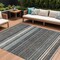 Homeroots 9' X 12' Taupe Beige And Pewter Striped Washable Indoor Outdoor Area Rug 614849 - alternate 1