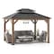 Sunjoy 10x12 ft. Wood Gazebo, Outdoor Patio Steel Hardtop Gazebo, Brown A102032600 - alternate 1