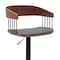 Homeroots Gray and Black Faux Leather with Metal Swivel Adjustable Height Bar Chair 534461 - alternate 2