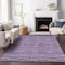 Homeroots 8' X 10' Purple And Lavender Striped Washable Indoor Outdoor Area Rug 587929 - alternate 2