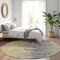 Homeroots 8' Pewter Silver And Gray Round Abstract Washable Indoor Outdoor Area Rug 582406 - alternate 3