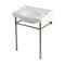 Kingston Brass 30" Ceramic Console Sink with Stainless Steel Legs, 8-Inch, 3-Hole, White/Brushed Nickel KVPB30229W388 - alternate 1
