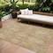 Homeroots 9' X 12' Khaki And Brown Damask Washable Indoor Outdoor Area Rug 603741 - alternate 1