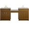 James Martin Vanities Bellshire 84" Dual Vanity Set w/24" Make-Up Counter, Honey Oak w/3 cm Victorian Silver Silestone Top 660-VMC84-HNO-3VSL - alternate 1