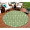 Homeroots 8' Green And Light Green Round Geometric Washable Indoor Outdoor Area Rug 596023 - alternate 1