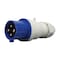 Walther-Werke Pin and Sleeve Plug, 30A, 3Ã¸ 250 or 230, 3 Phase, 3 Pole, Blue, Screw Terminals Wire Connection Type 230409 - alternate 2