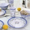 Gibson Everyday Alhambra Blues 12 Piece Melamine Dinnerware Set in Blue and White 93742.12 - alternate 2
