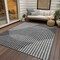 Homeroots 5' X 8' Charcoal And Ivory Geometric Washable Indoor Outdoor Area Rug 597620 - alternate 4