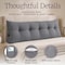 Lavish Home Triangle Headboard Pillow Queen, Gray, 59 in x 19.6 in HT-PILLOW6-Q - alternate 2